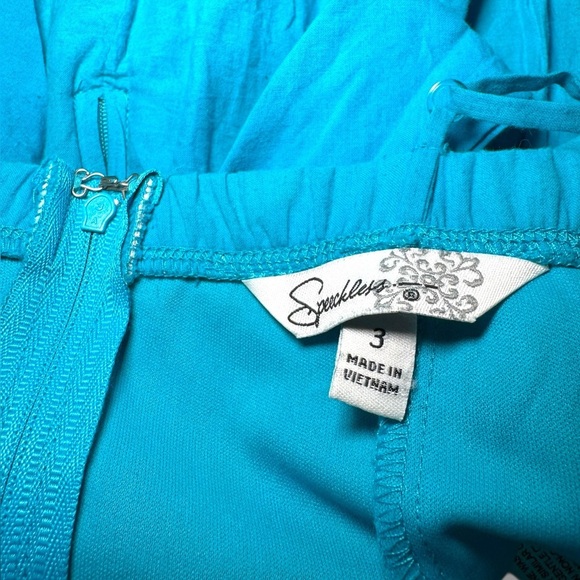 Speechless 100% Cotton Turquoise‎ Sweetheart Short Dress Juniors Sz 3 EUC - Picture 8 of 9